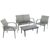 Set mobilier gradina/terasa, Kring Odessa, canapea 2 locuri, masa si 2 scaune, otel/sticla, gri : Review & Pareri