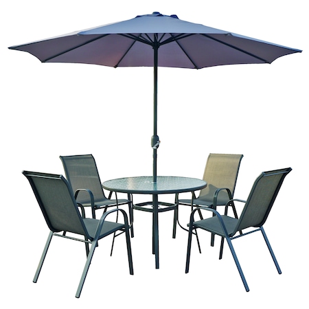 Set mobilier gradina / terasa / curte Kring Kamira, masa, 4 scaune , umbrela